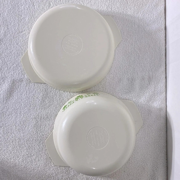 Vintage Glasbak Green Daisy Plastic Oven Proof Round & Oval  Casserole Set x3 - Picture 11 of 16